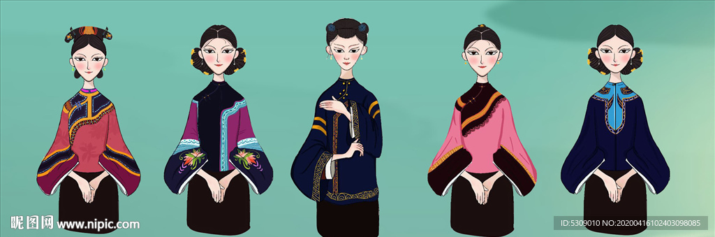 优雅古典名族特色女性人物形象素