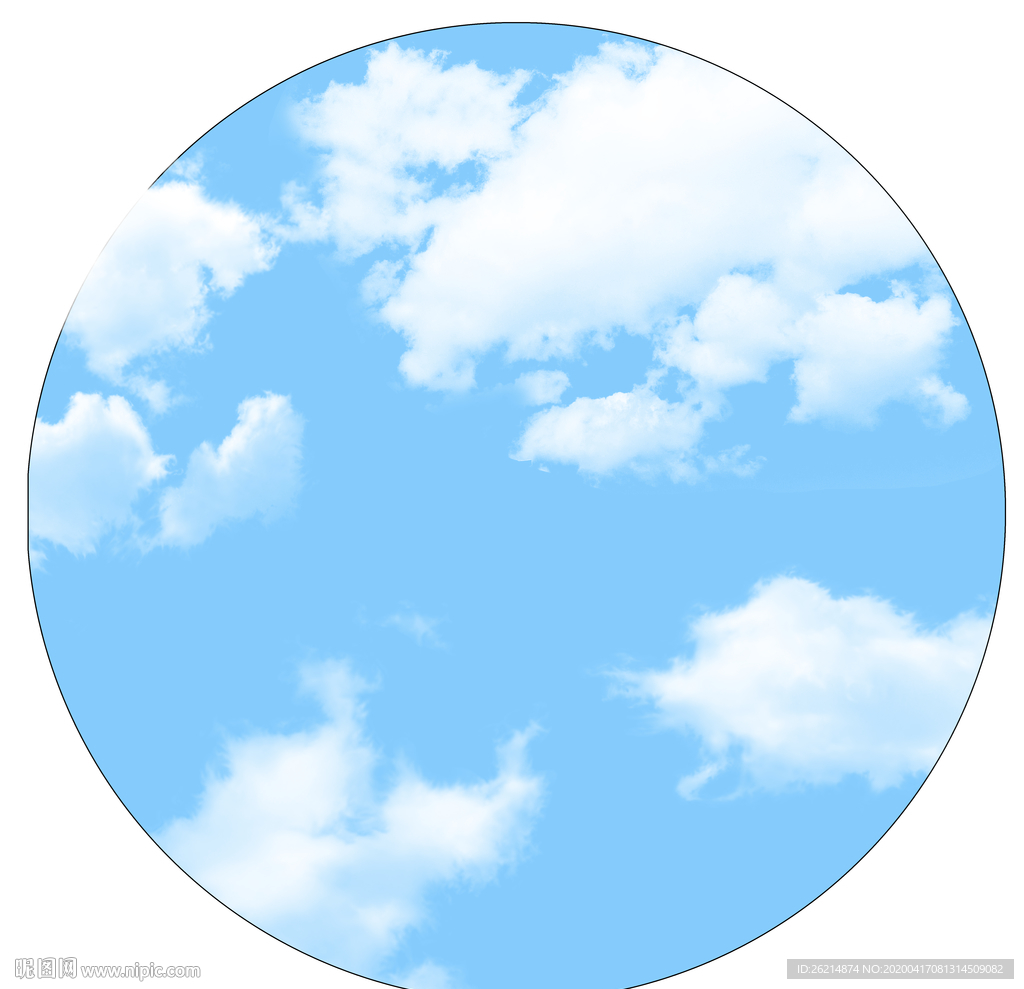 圆形蓝天白云