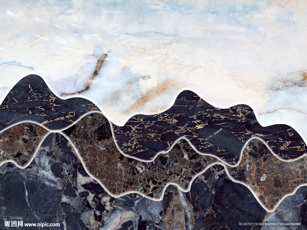 新款爆款高档水刀山水画背景墙