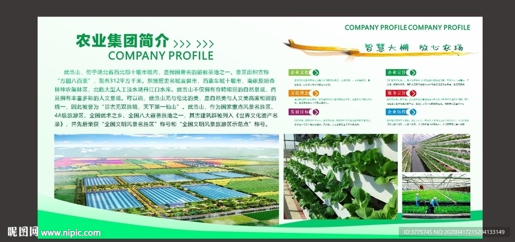 农业科技集团企业文化简介展板