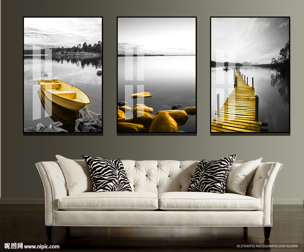 现代简约黑白风景装饰画