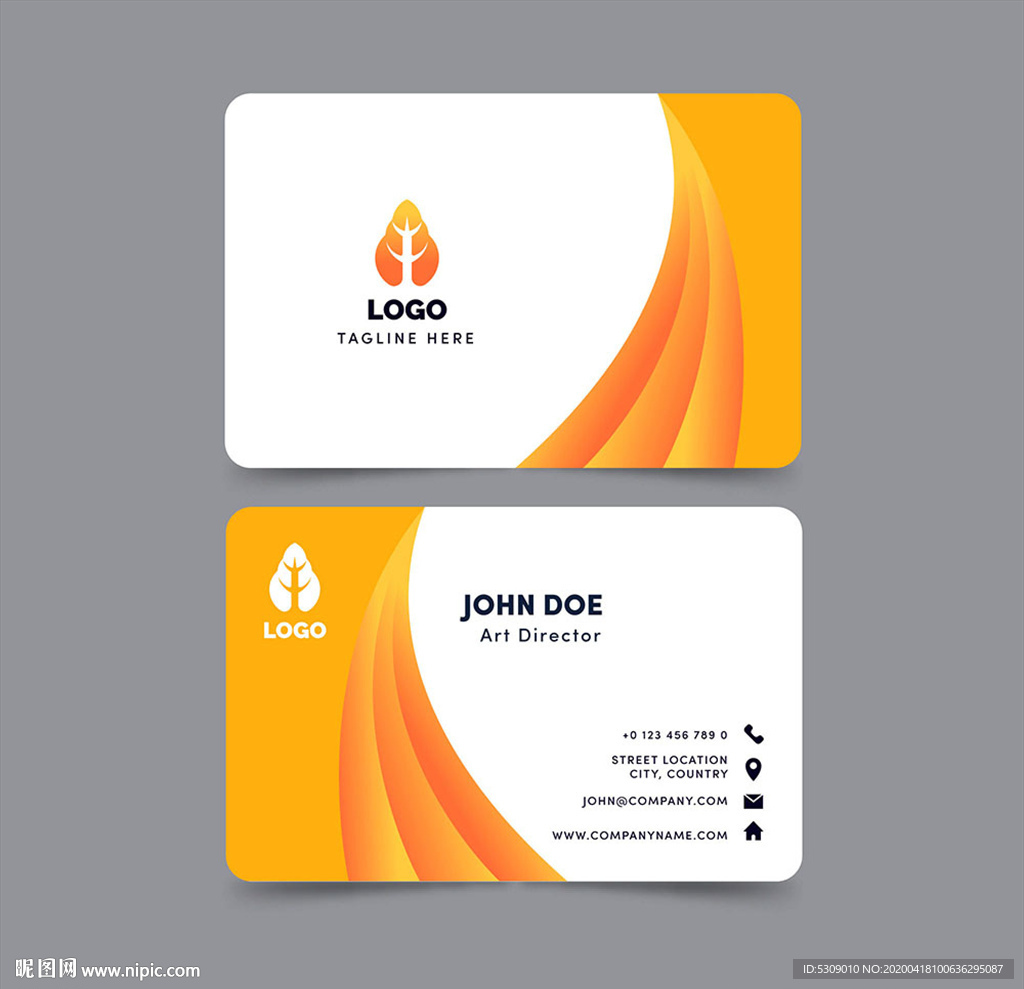 ai矢量名片高端简约创意商务橙