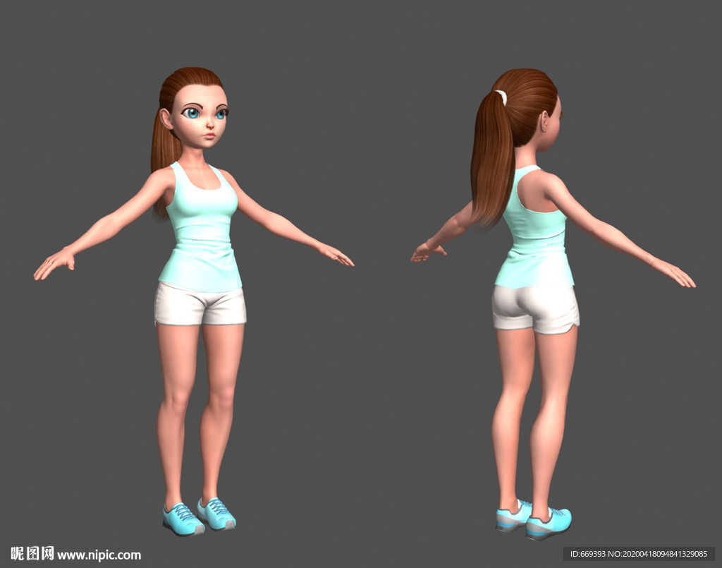 女孩3D模型