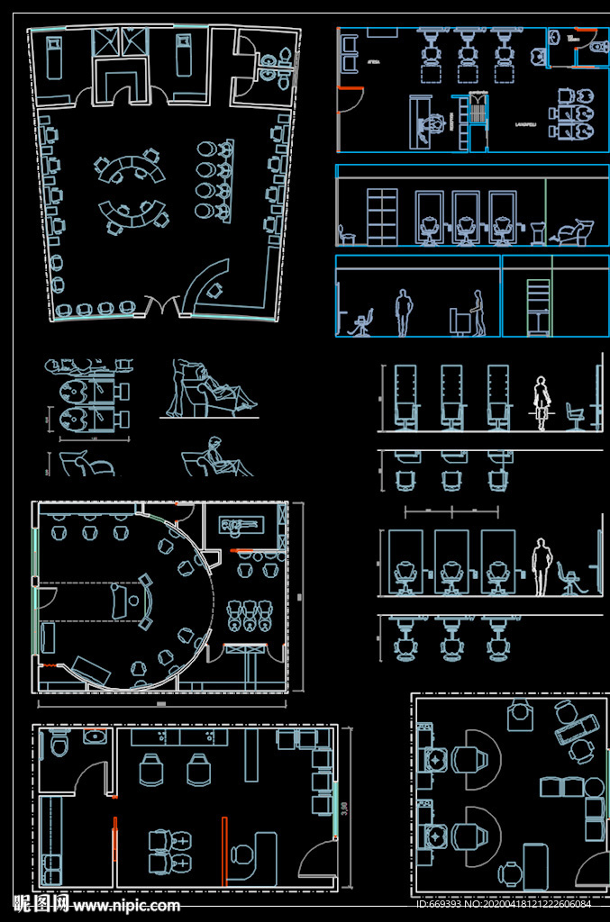 美发店CAD图纸之三