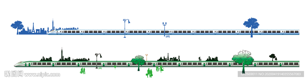 看楼通道矢量 高铁围墙