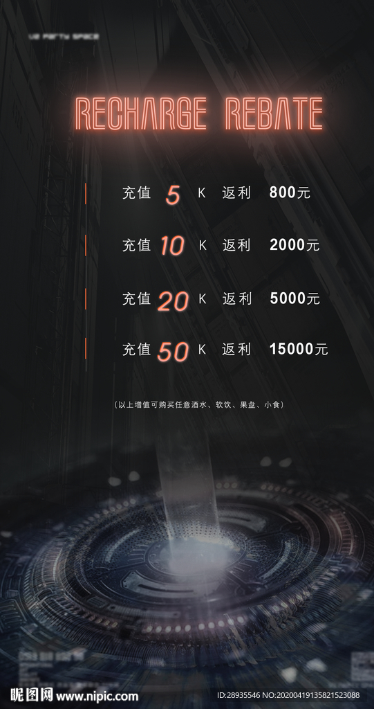 酒水充值海报