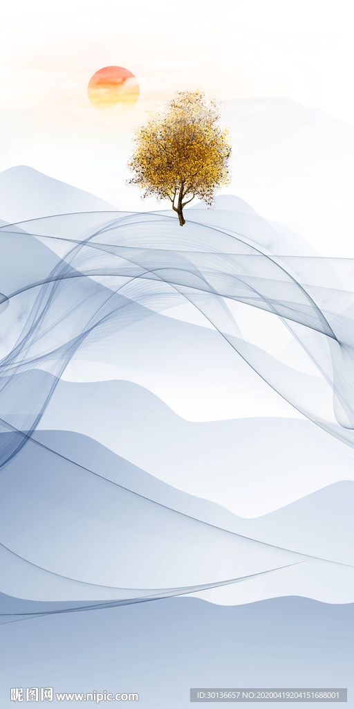 线条轻奢玄关画 TIF分层