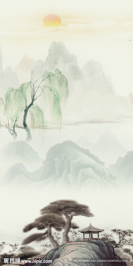 别墅轻奢玄关画 TIF分层