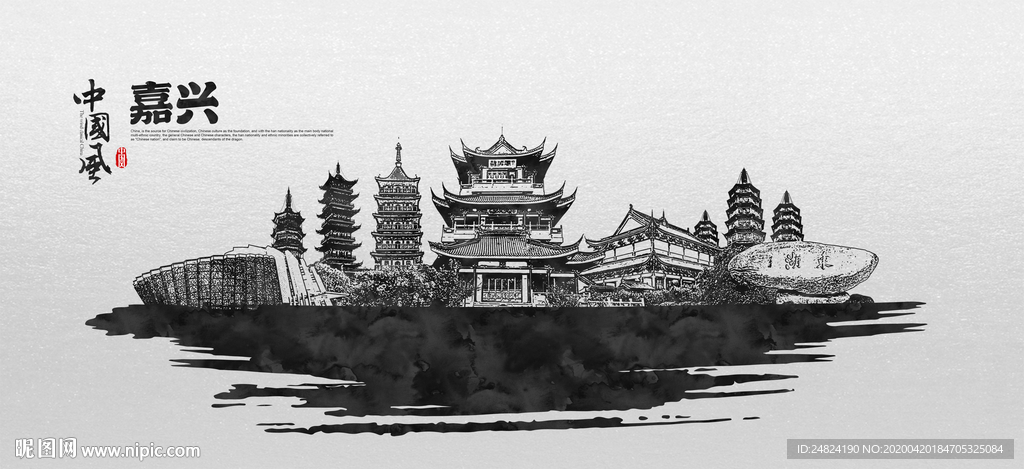 嘉兴手绘水墨图片