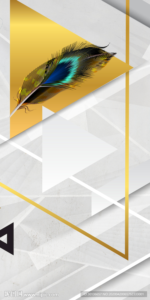 几何大气玄关画 TIF分层