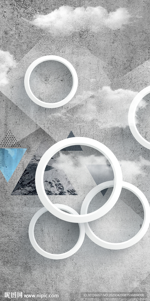 圈圈轻奢玄关画 TIF分层