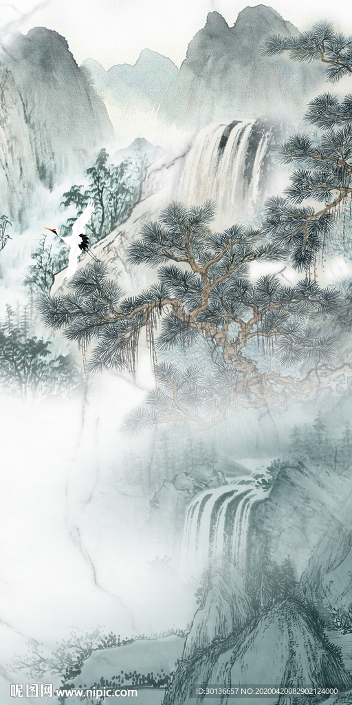 意境装饰玄关画 TIF分层