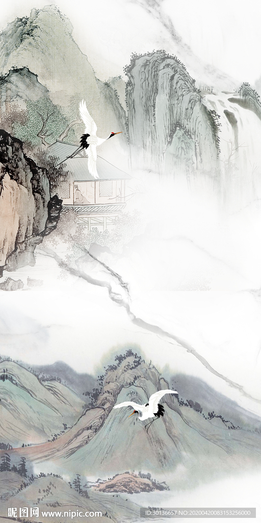 国画装饰玄关画 TIF分层