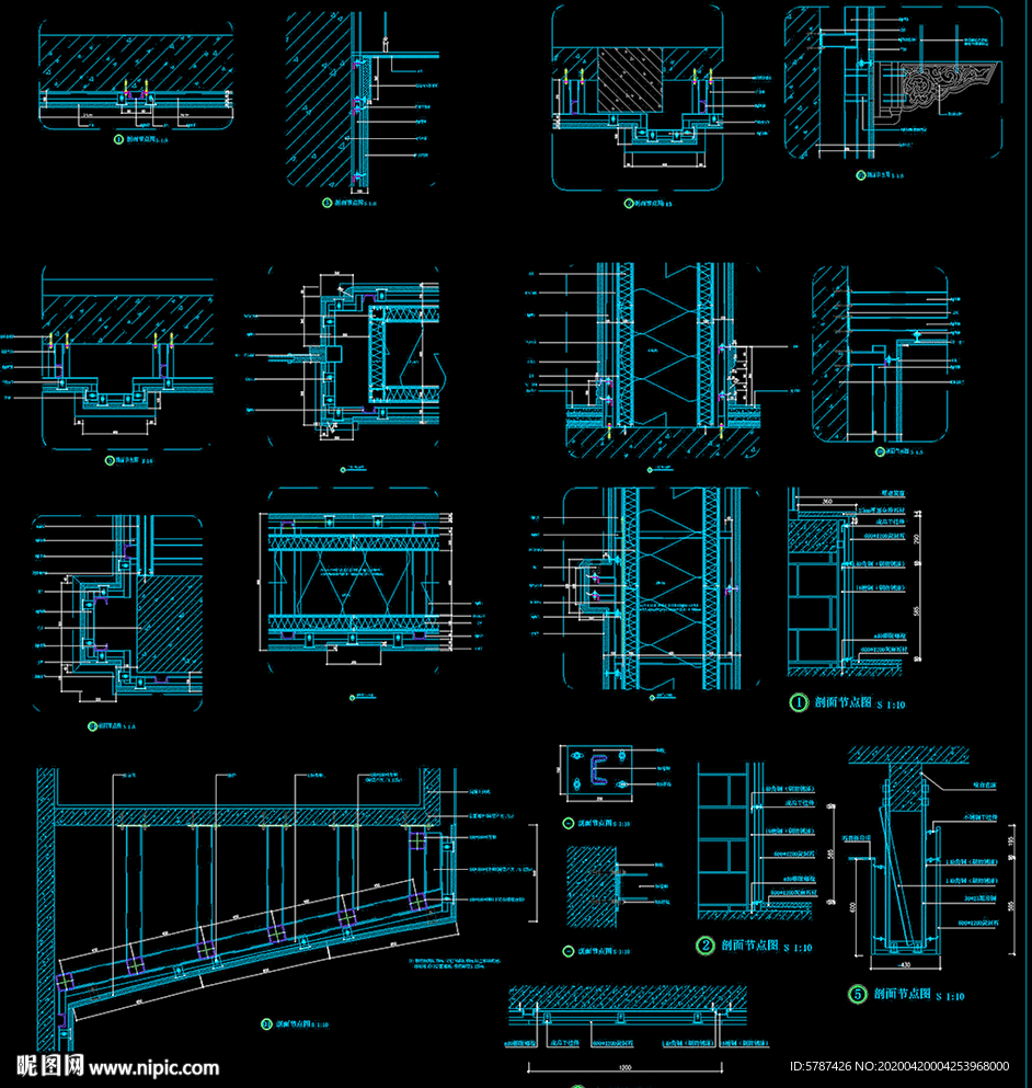 干挂湿贴大理石CAD节点