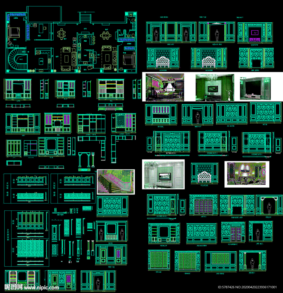 整木立面cad