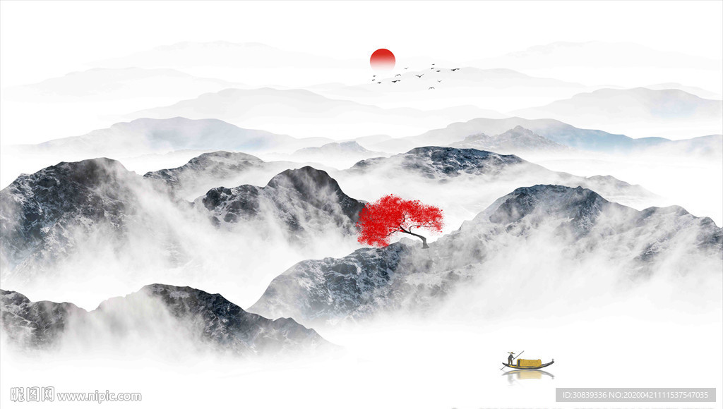 意境山水背景
