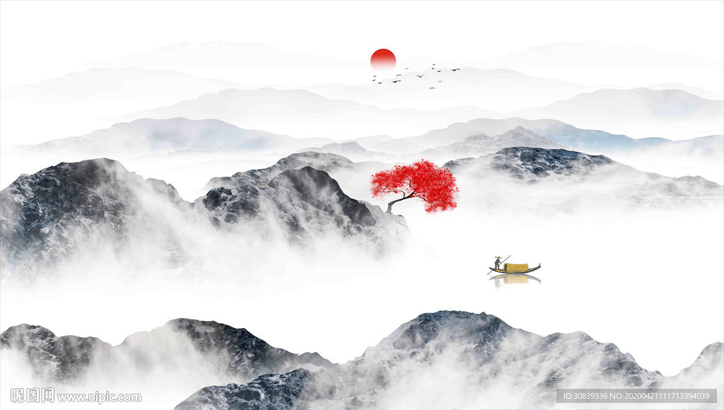 意境山水背景