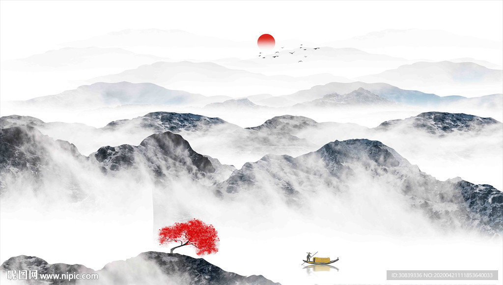 山水背景
