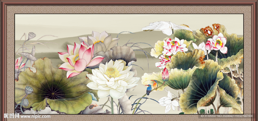 国画荷花