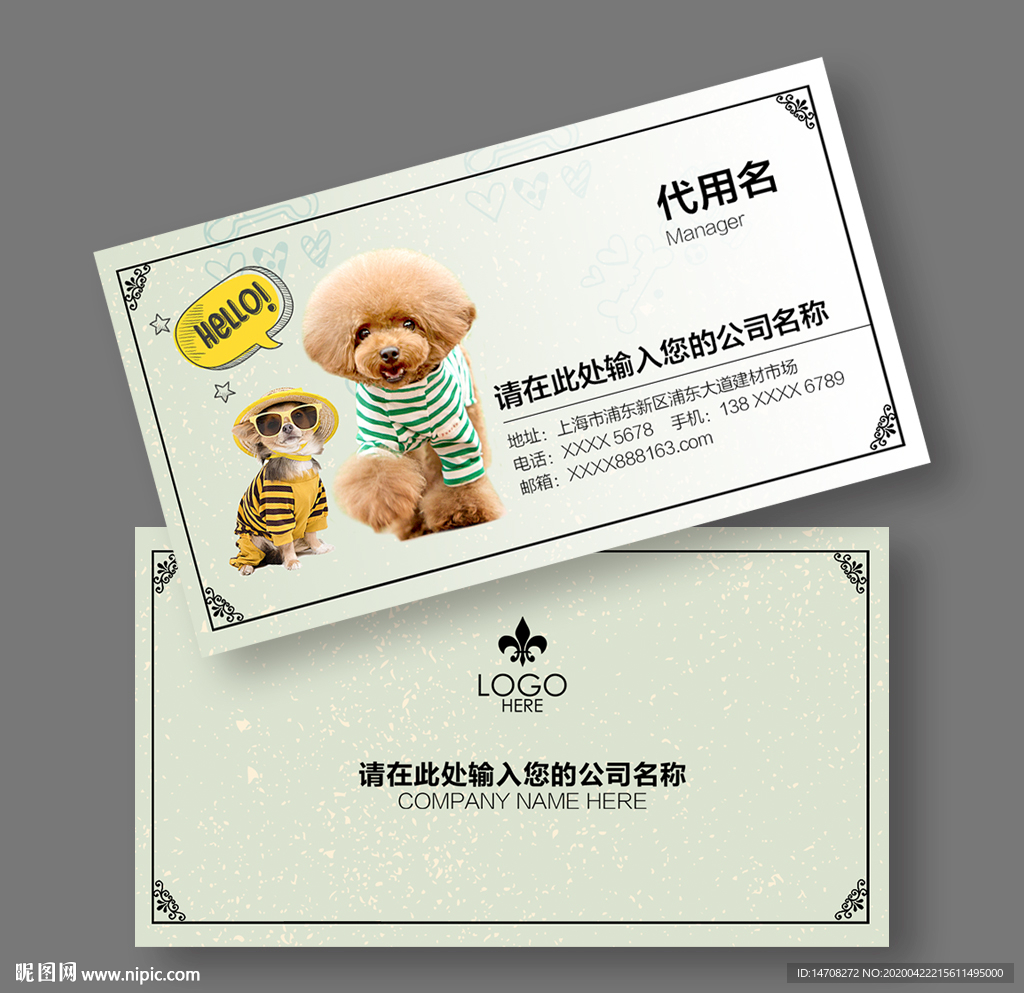 宠物店名片