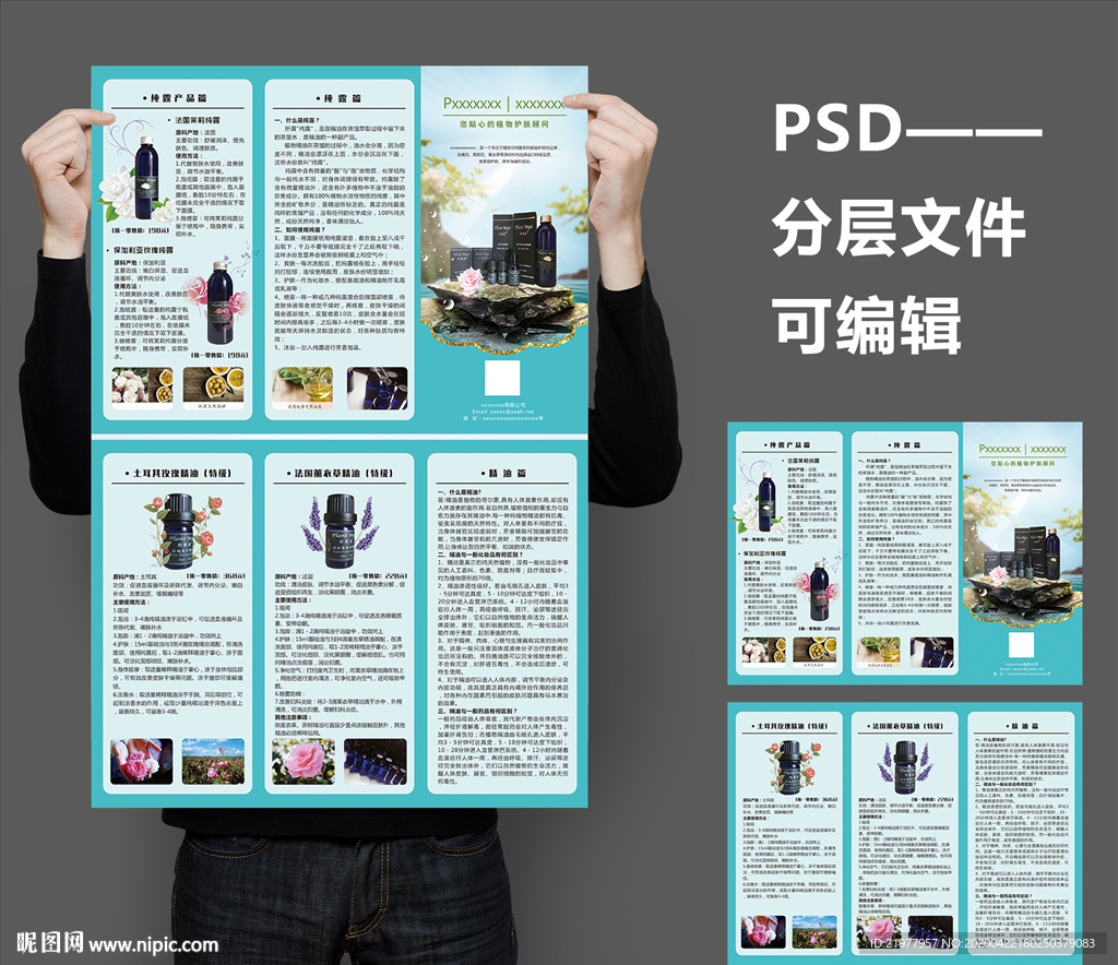 精油护理三折页