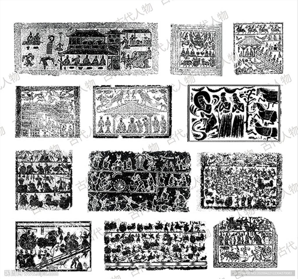 古代人物 白描 黑白