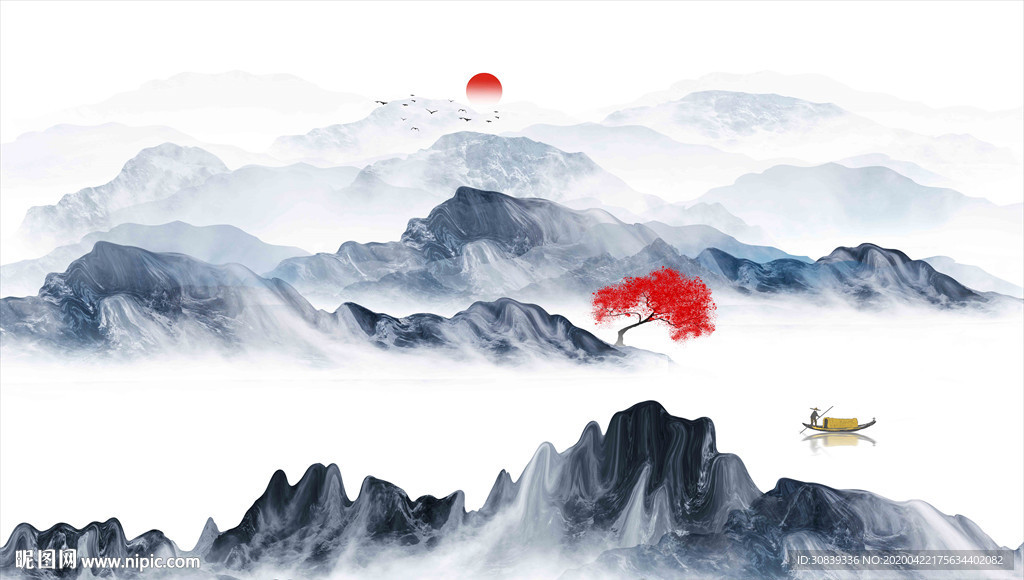水墨山水画