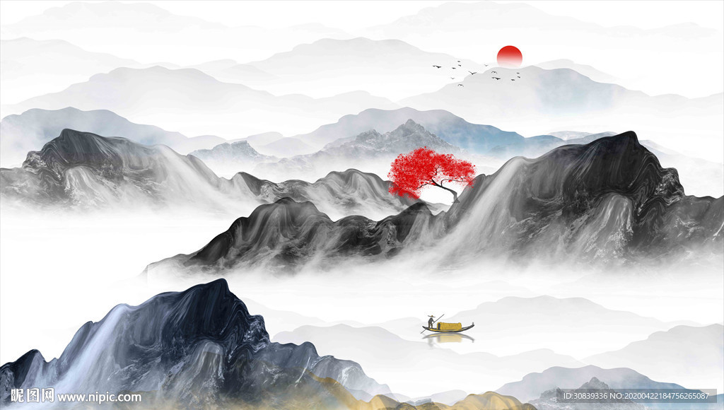 水墨国画 山水国画图