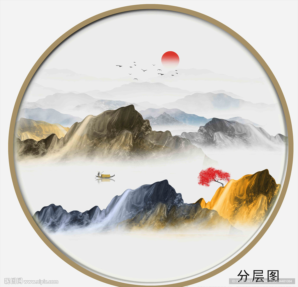 水墨金山