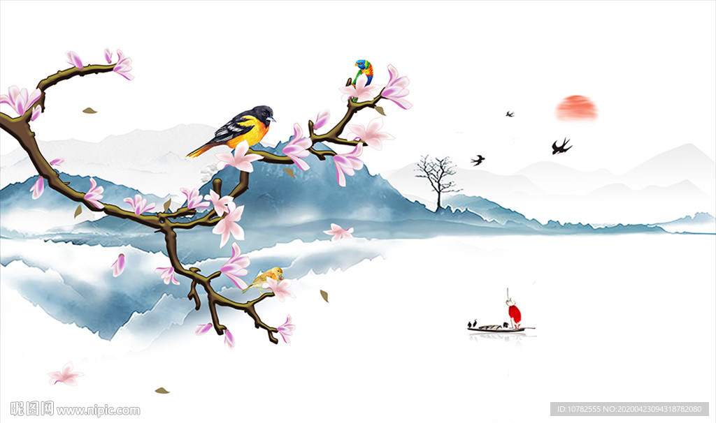 喜鹊电视背景墙