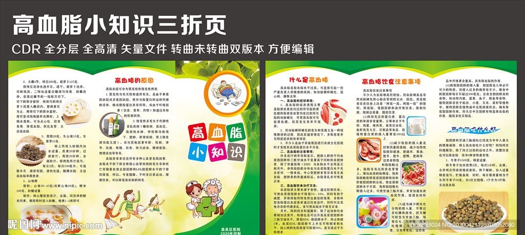 高血脂小知识三折页