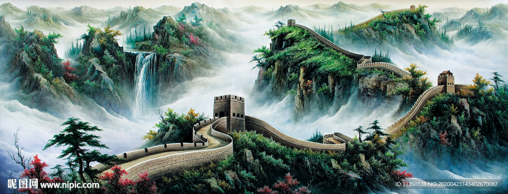 长城挂画装饰画玄关