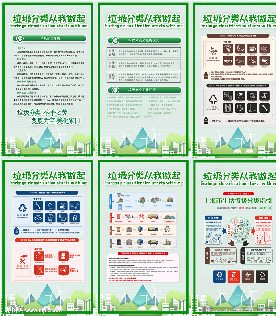 绿色高端生活垃圾分类指引六件套