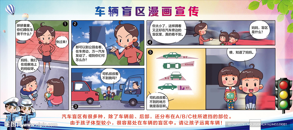 车辆盲区漫画宣传