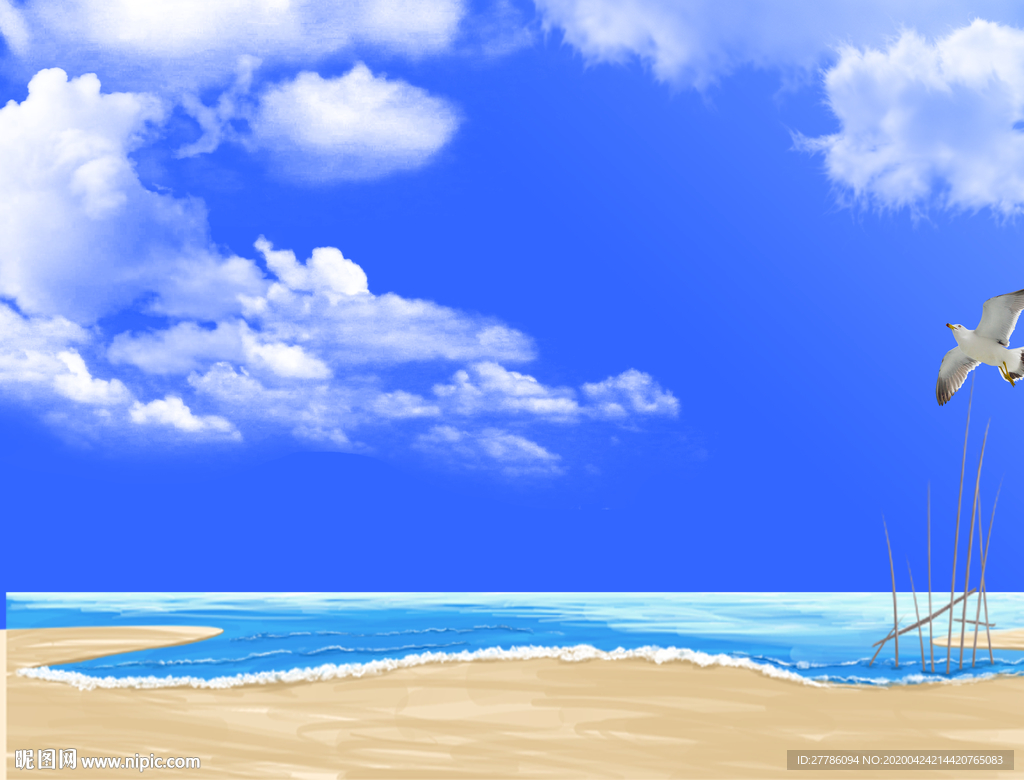 沙滩蓝天
