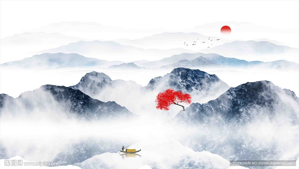 水墨山水背景