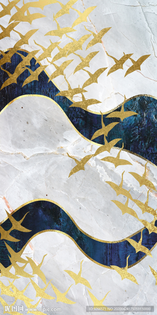 飞鸟抽象晶瓷装饰画