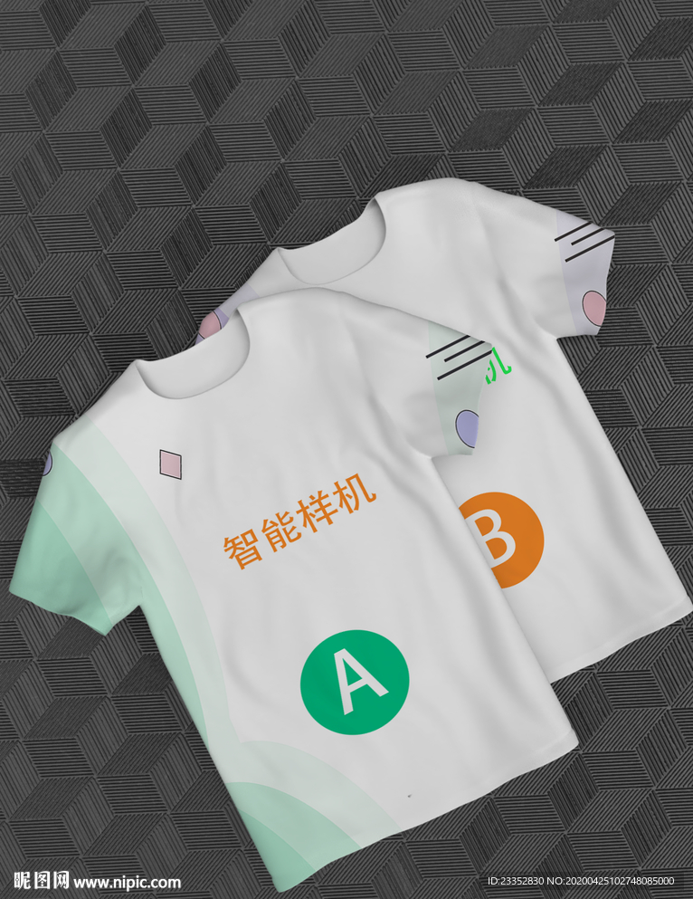 上衣样机企业短袖样机图案可更改