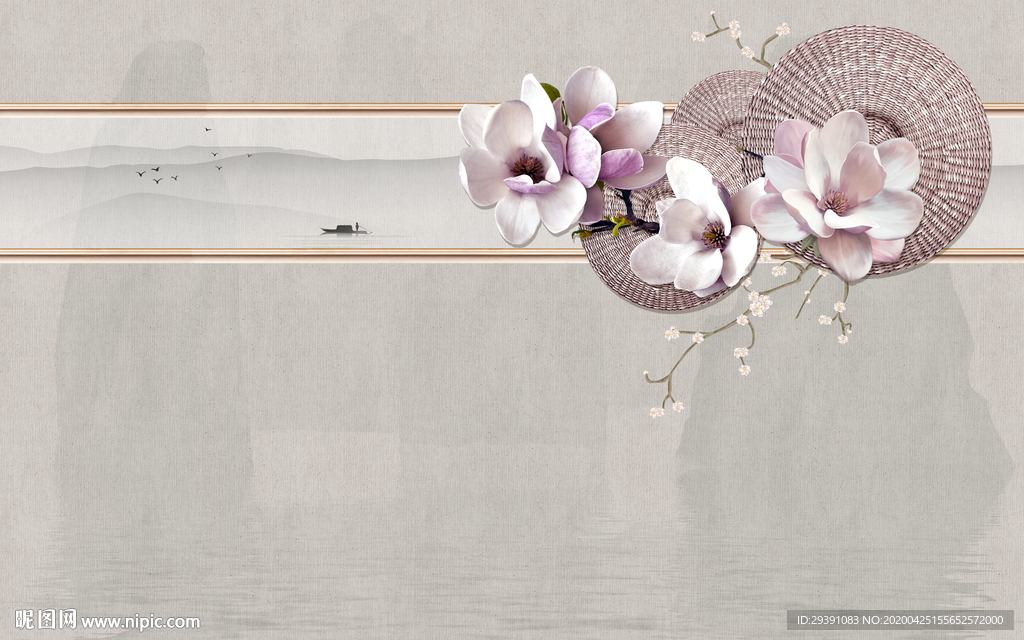 新中式梅花烙立体梅花装饰画