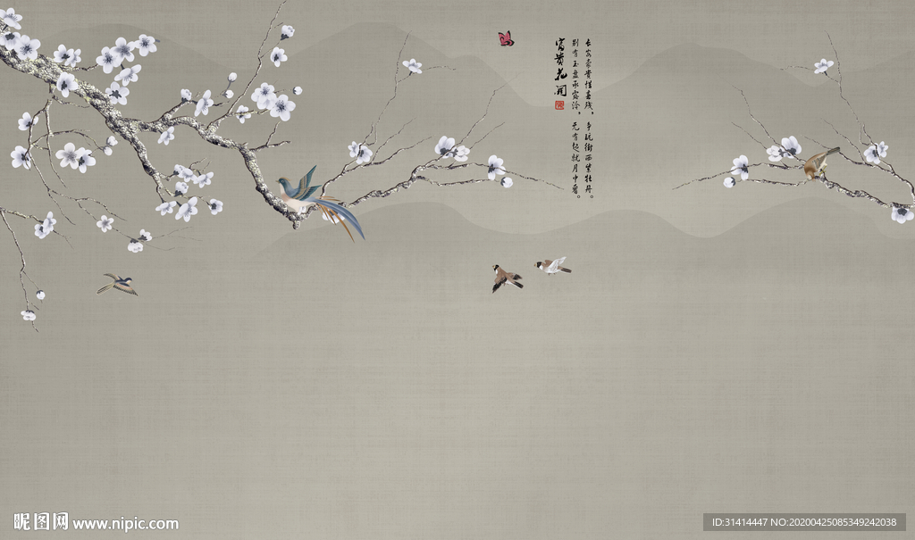 新中式花鸟工笔画