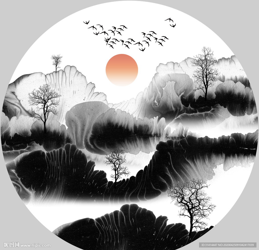 新中式水墨山水古典装饰画