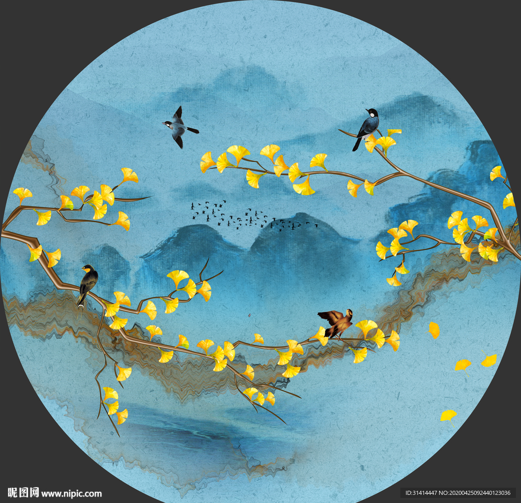 新中式花鸟工笔画