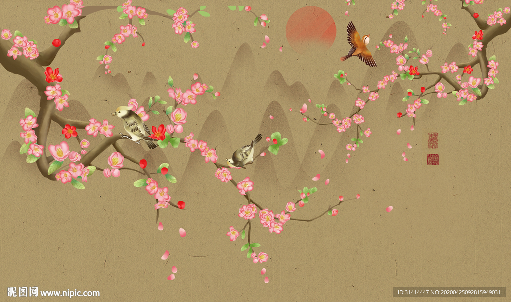 新中式花鸟工笔画