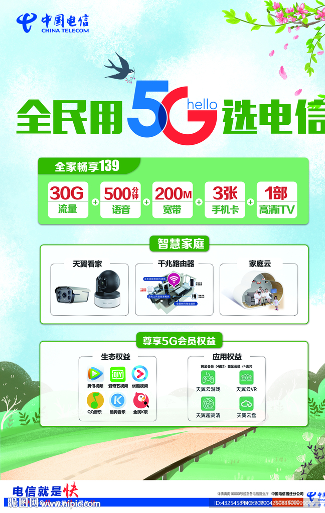 全民用5G选电信