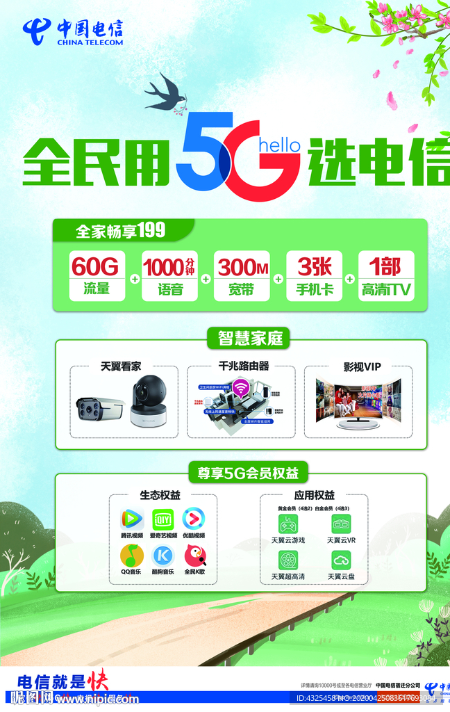 全民用5G选电信
