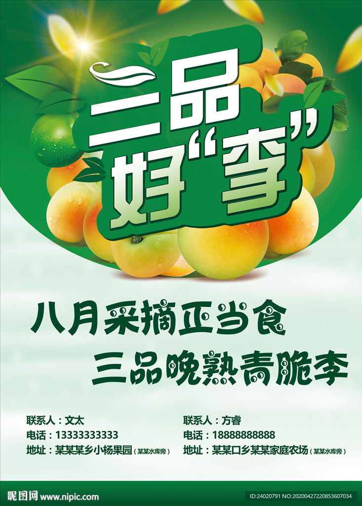 晚熟李海报
