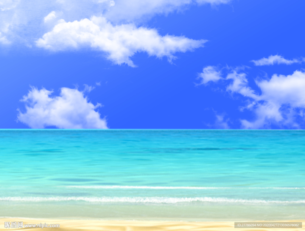 大海蓝天白云风景