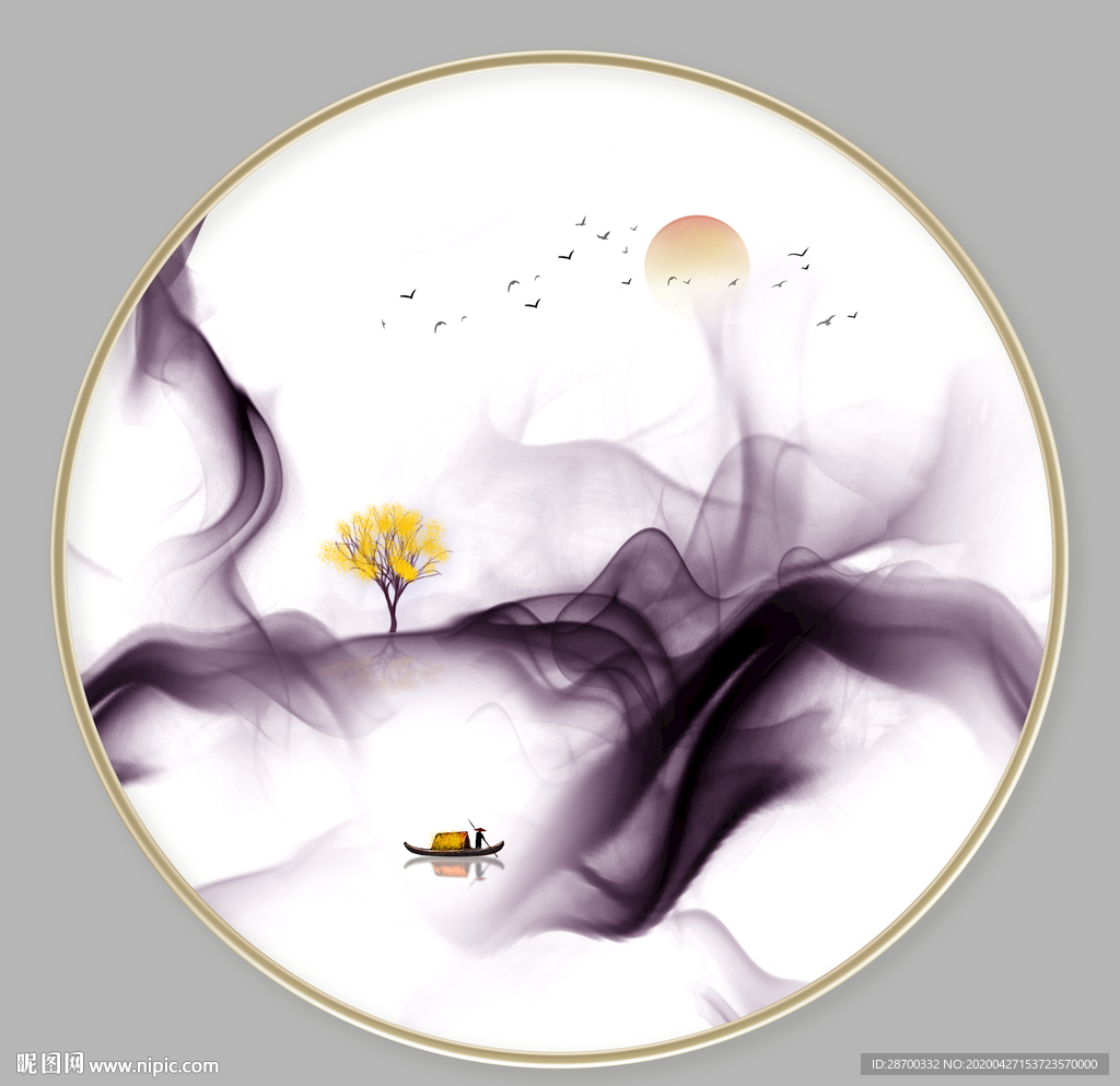 简约写意山水画