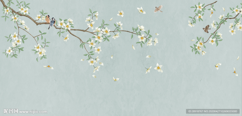 花鸟背景墙