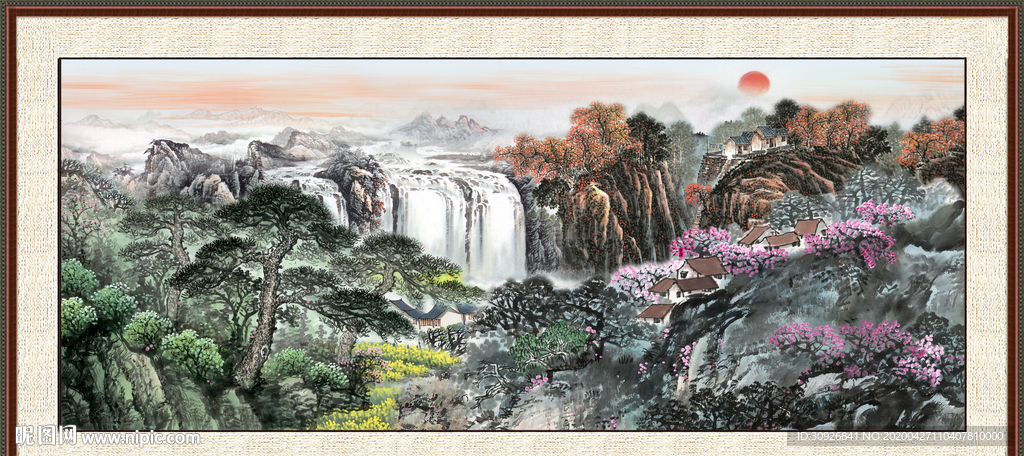中堂画山水